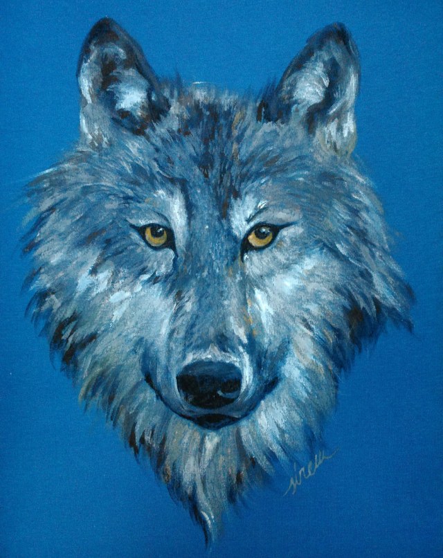 lobo_sirem_camiseta pintada a mano