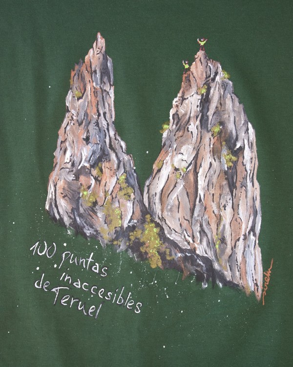 100 puntas inaccesibles de Teruel_camiseta pintada a mano_sirem
