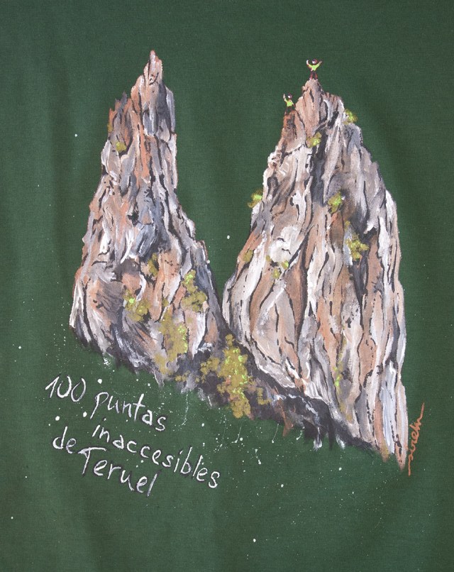 100 puntas inaccesibles de Teruel_camiseta pintada a mano_sirem