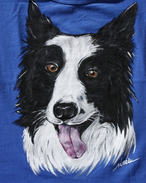 perro border collie_camiseta pintada a mano_sirem