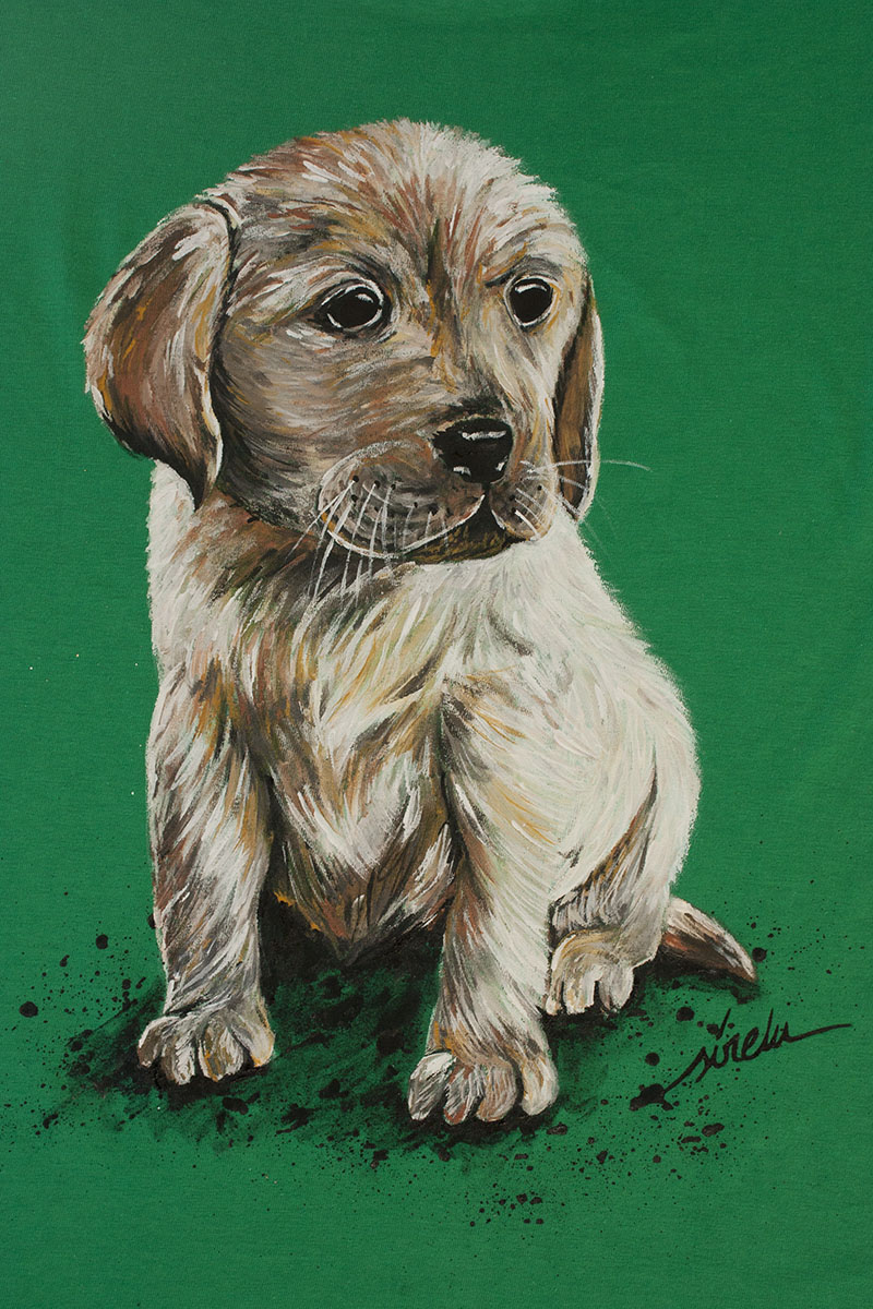 perro labrador cachorro_camiseta pintada a mano_sirem